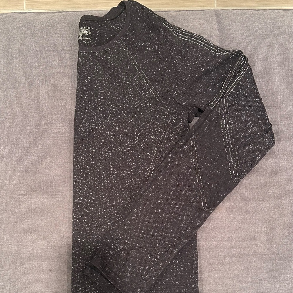 Athleta Black Glitter Top